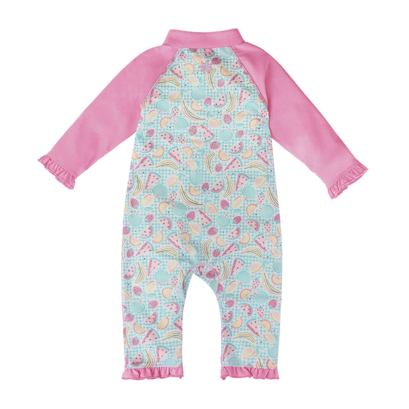 back of the baby girls long-sleeve swimsuit in fruit fiesta|fruit-fiesta