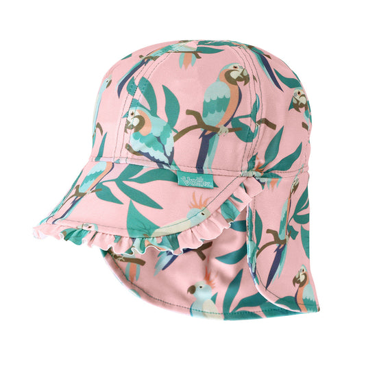 baby girl's swim flap hat in birds in paradise|birds-in-paradise