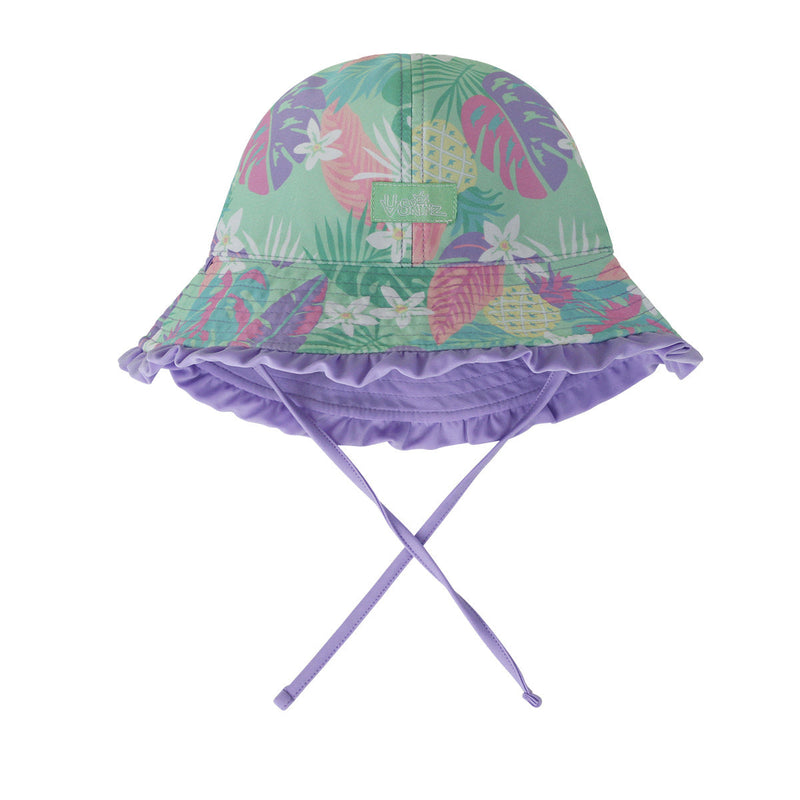 UV Skinz's baby girl's reversible sun hat in hidden pineapples|hidden-pineapples