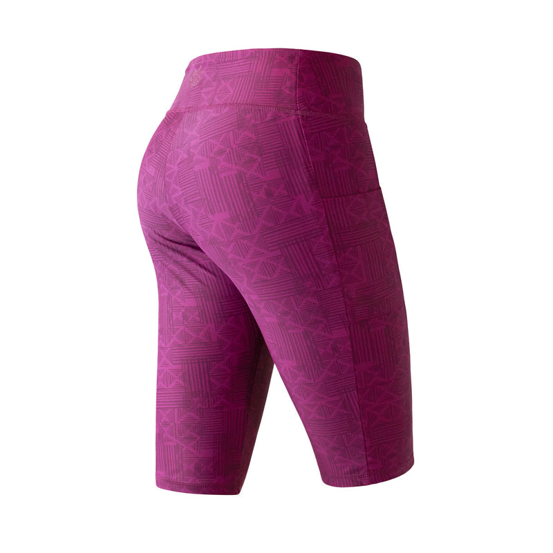 Back View of the Women's Active Swim Jammerz in Wine Lattice|wine-lattice