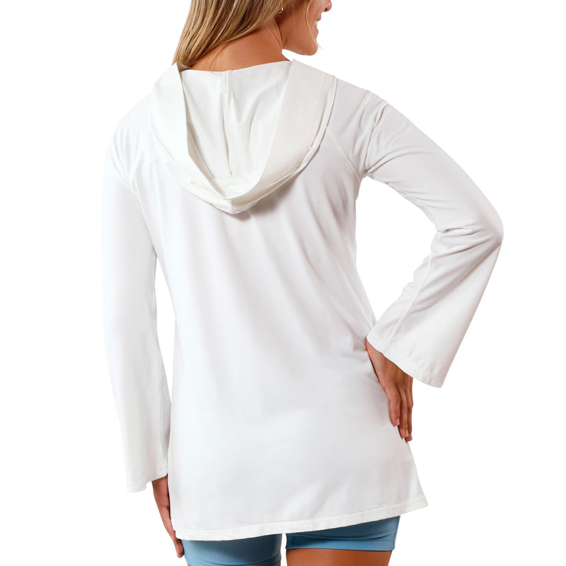Women's Hooded Beach Cover Up in White|white