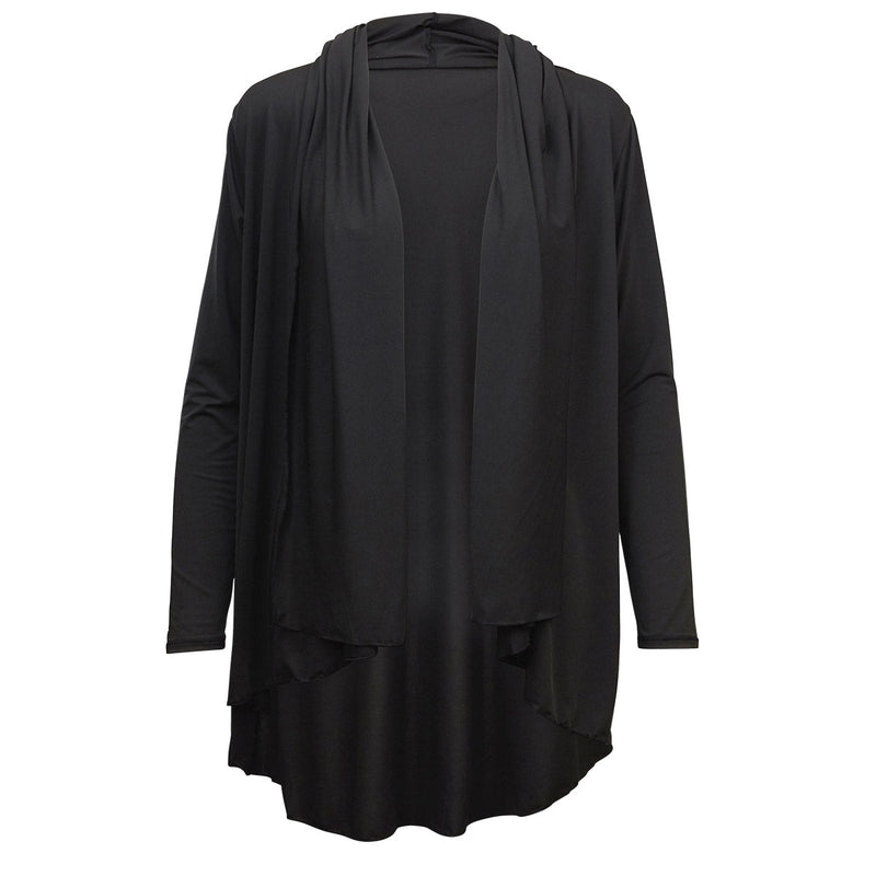 women's hooded beach cover up in black|black