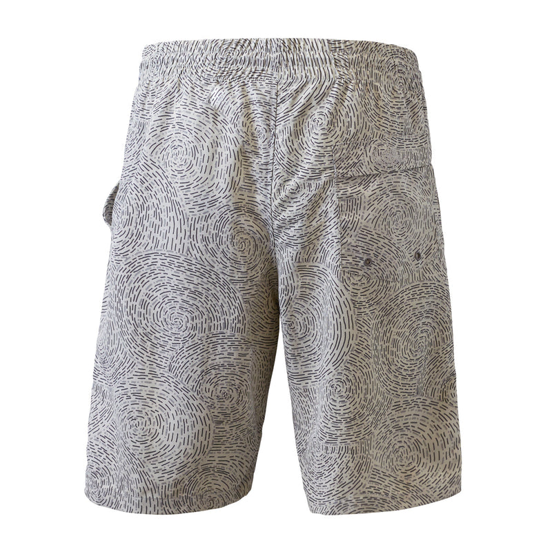 back view of the men's classic trunks in grey swirls|grey-swirls