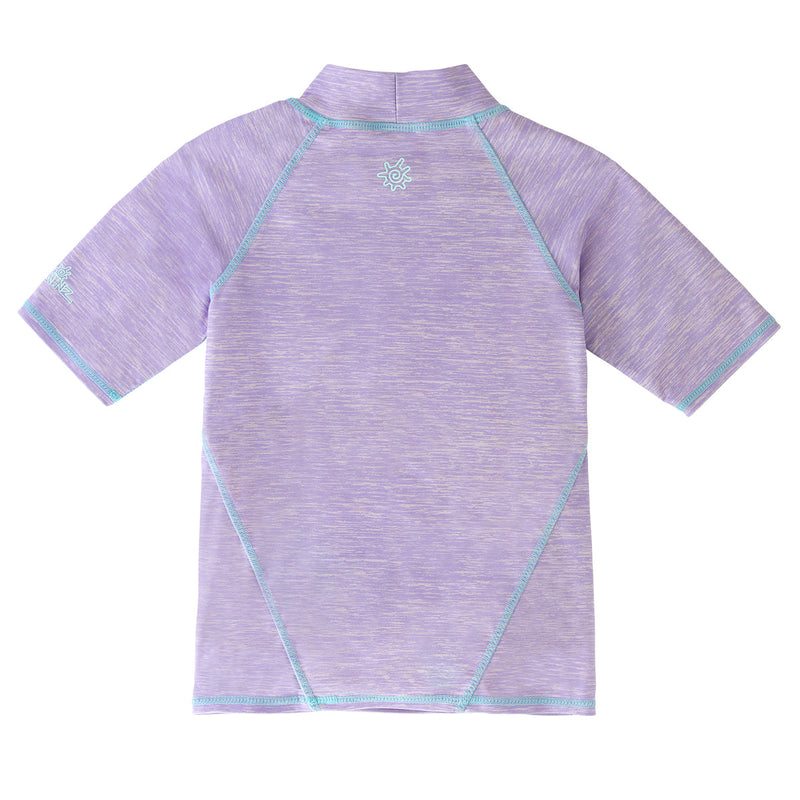 back of the girl's short sleeve sport sun and swim shirt in sparkle fish jaspe|sparkle-fish-jaspe