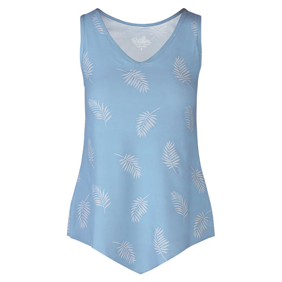 women's UPF tank top in clear sky palm|clear-sky-palm